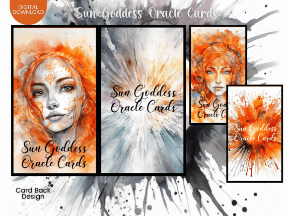 Download Sun Goddess Oracle Card Templates Orange - Oracle Collection